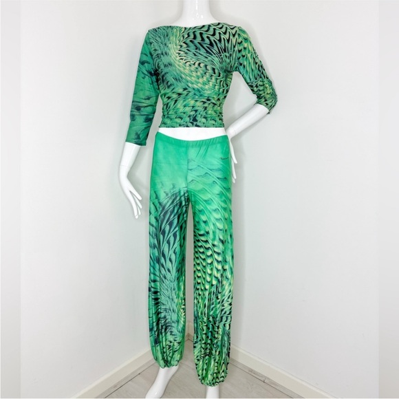Roberto Cavalli 2001 psychedelic pants and top set - Picture 2 of 7